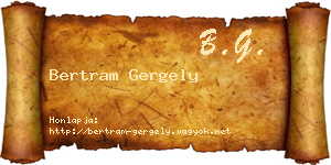 Bertram Gergely névjegykártya